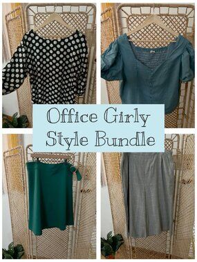 🌸 Office Girly Style Bundle | Mid to Plus Size Mix & Match Tops + Bottoms L/XL